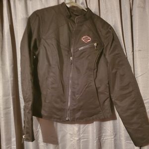 Black and pink embellished harley Davidson jacket